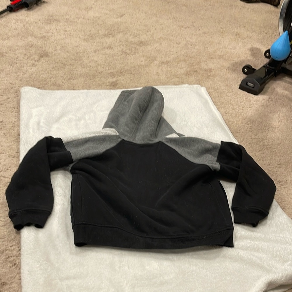 Kids Black and Gray Hooded Jacket - Picture 3 of 6